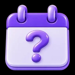 Calendário luminoso roxo representando uma data a ser confirmada